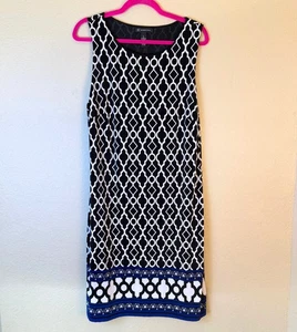 INC Etuikleid geometrisches Muster Damen XL schwarz klassisch kräftig zeitlos Retro 778 - Bild 1 von 10