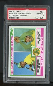 1983 Topps Set-Break #531  Athletics Batting & Pitching Leaders PSA 10 GEM MINT - Bild 1 von 2