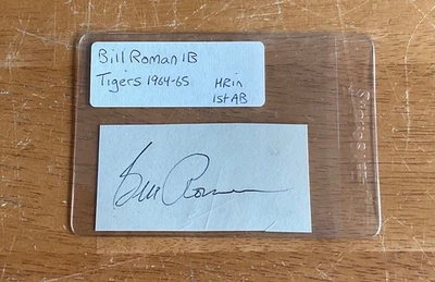 Bill Roman 1964 Detroit Tigers HR 1st AB Signed Autograph Album Page Cut Sig - Image 1 of 2