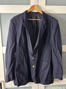 Jaeger Men's Navy Wool Blazer Jacket 42R Two Button Made in Great Britain - Picture 1 of 15