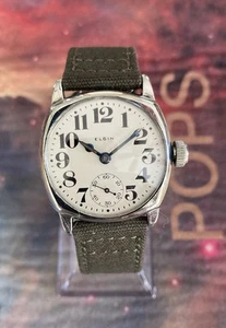 Elgin 1900’s Military Dial/Hands 0 Size Nickel Case Vintage Wrist Watch - Picture 1 of 10