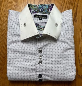 Camisa Bertigo Hombre Manga Larga Algodón Blanco Multicolor Abotonada Talla 8 3XL - Imagen 1 de 11