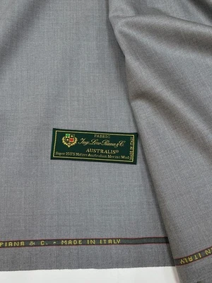 Tela de traje LORO PIANA GRIS Super 150 lana merino "Australis" 3,50 metros