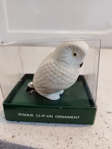 Owl Department 56 Bisque Clip On Christmas Ornament New - Picture 1 of 6