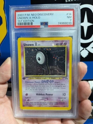 Unknown #14  1st Edition, A-Holo,  Neo Discovery, PSA 7 - Image 1 of 2