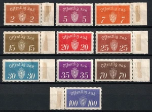 Norwegen Mi. 1933 9I, 10II,11I,13I,14II,15I-17II,20I-21I CV 40 $ - Bild 1 von 1