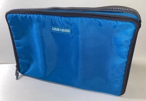 1990s Case Logic 30 Cassette Tape Storage Carry Bag Teal Blue Vintage - Picture 1 of 8