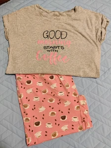 Women's 2-piece Coffee theme pajama set size small - Picture 1 of 11