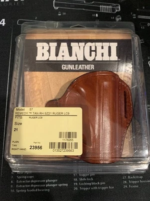 Bianchi Model #57 Remedy Open Top Leather Holster - 23956 Fits Ruger LC9 - Image 1 of 4