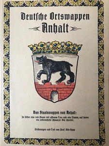 21 Ortswappen Freistaat Anhalt, Dessau, Ballenstedt bis Wörlitz, Hag um 1928 - Bild 1 von 5