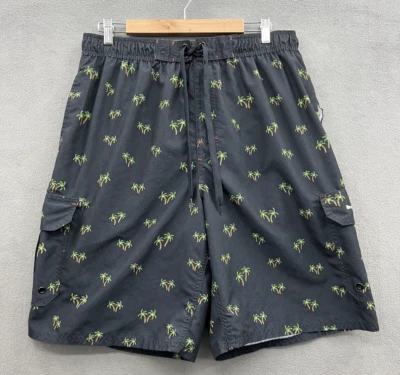 Bañador Beverly Hills Polo Club XL para hombre negro palmeras bolsillos de carga Foto 1 de 4