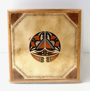 Vintage SW Design Trivet/Wall Art, Oak Framed Ceramic Tile by Peartree 9" - Picture 1 of 7