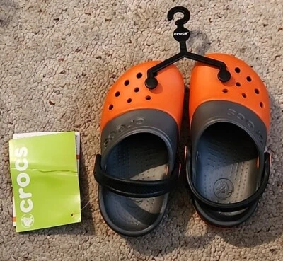 NEW Crocs Electro II Clog  US C7 EUR 23-24 Roomy Fit Tangerine/Graphite  - Image 1 of 4