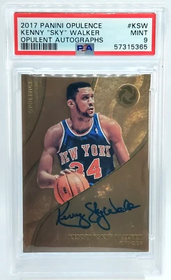 /49 Kenny SKY Walker AUTO PSA 9 POP 1 2017-18 Opulence Autograph Knicks ON CARD - Image 1 of 3