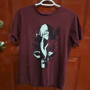 Vintage Itachi Uchiha Naruto Shippuden Anime Crew Tee T-shirt Size LARGE Worn - Picture 1 of 5