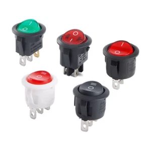 ON/OFF Round Rocker Switch LED illuminated Car Dashboard Dash Boat Van KCD1 - Picture 1 of 8