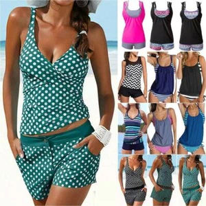 Damen Bademode Tankini Set Strandkleidung Badeanzug Sommer Badehose Schwimmset - Bild 1 von 20