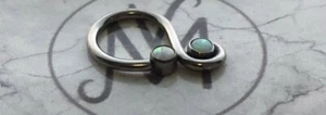 Handmade Hypoallergenic Niobium Opal Daith Ring 18 Gauge 8mm - Picture 1 of 2