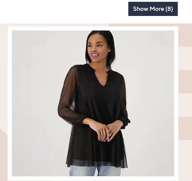 #1356 Девочка с изгибами Y-образным вырезом вязаный сетки блузка размер S - Изображение 1 из 1