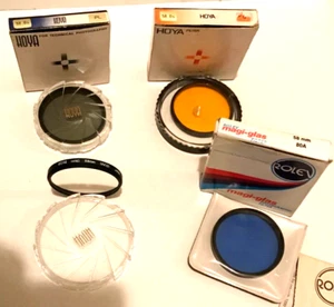 3 x Hoya 58mm UV (O), PL & O (G) + 1 x Rolev 80A (Blue) Filter Lens - Plus Addl - Picture 1 of 10