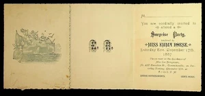Lotto di 2 inviti Surprise Party 1887 Knowlton Street Cincinnati Ohio Roese - Foto 1 di 3