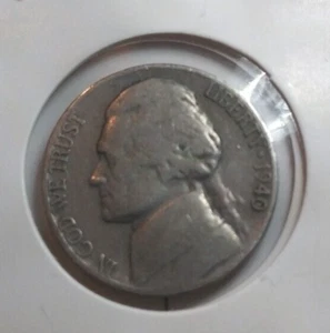 1940 Jefferson Nickel - kein Münzzeichen mit Buchstabenfehlern am Rand - Bild 1 von 3
