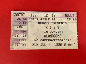 KISS Concert Ticket stub Alamodome TEXAS Paul Stanley Gene Simmons Jul 7, 1996 - Picture 1 of 1