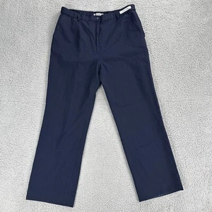 Vtg Pendleton Lined Wool Pants Women 14P Navy Blue High Rise Pleated Made in USA - Picture 1 of 22