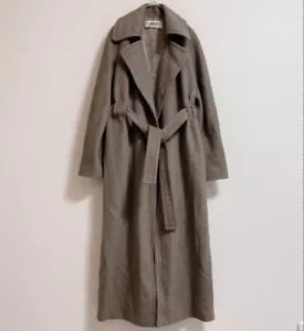 Chloe long coat robe belt wool angora brown free size from Japan USED FS - Picture 1 of 15