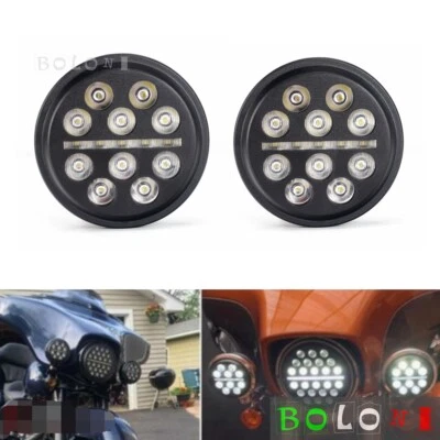 Par de luces antiniebla LED de 4,5" para Harley Touring Glide Road King Indian Foto 1 de 4