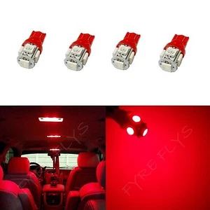 4x Rojo T10 168 194 2825 W5W 5 SMD LED Cúpula Mapa Carga 4xM3 - Imagen 1 de 6