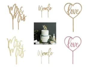 HOCHZEITSTAG TORTENAUFLEGER DEKO ACRYL HOLZ GLITZER FEIER - Bild 1 von 12