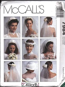 7984 UNCUT McCalls Schnittmuster 8 Brautschleier Hochzeit Kopfschmuck OOP SEW FF - Bild 1 von 2