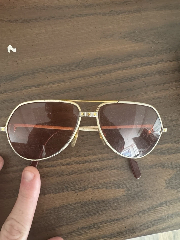 Vintage 1983 Cartier Paris Sunglasses Size 59-14 Made In France Rx Lens - Image 1 of 4