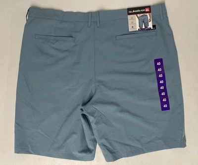 Pantalones Cortos Híbridos Quiksilver Para Hombre Calce Regular 9"" Elastizados Activos AZUL 40 Absorbentes UV Foto 1 de 4