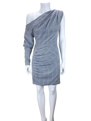 Vestido para mujer Walter Baker Lindsey Glen a cuadros de un hombro negro blanco talla 2 Foto 1 de 4