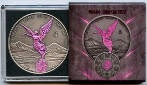 México Libertad 2023 1 oz plata púrpura espacio y negro holo 048/100 - Imagen 1 de 4