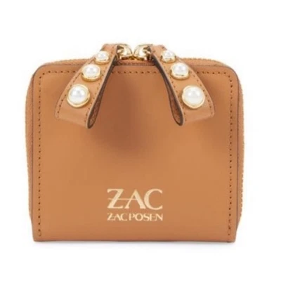 NWT Zac Posen Eartha Pearl Lady Zipped Small Leather Wallet - Brown - Image 1 of 4