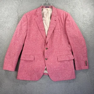 Giacca cappotto sportivo Stafford blazer uomo 44 rosso erica rosa misto lino classico - Foto 1 di 10