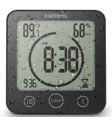 Orologio Doccia Impermeabile Bagno Orologio Digitale da Parete con Temperatura e Umidità - Immagine 1 di 4