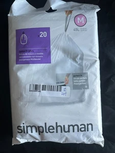 BOLSAS DE BASURA SIMPLEHUMAN CODE M AJUSTE PERSONALIZADO CON CORDÓN, CW0173 - BLANCAS - Imagen 1 de 3