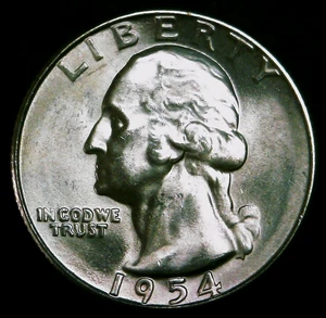 1954 S Washington Quarter - MS / BU / Unc - 90% Silver - Free Shipping! - Picture 1 of 2