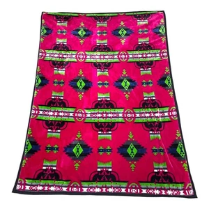 Reversible Southwest Native American Geometric Blanket 73"x56" Plush Soft Throw - Picture 1 of 4