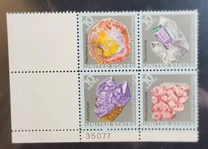 US 1538-41 10c Minerals Plate Block of 4 MNH VF 1974 - Picture 1 of 1