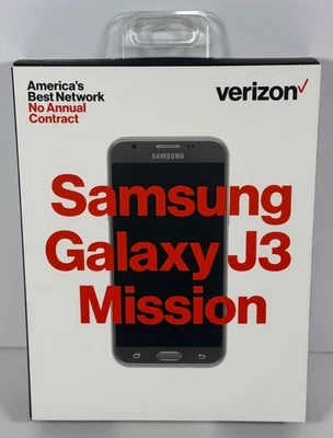 Verizon Samsung Galaxy J3 Mission 16GB Prepaid Smartphone Silver - NEW/SEALED - Image 1 of 4