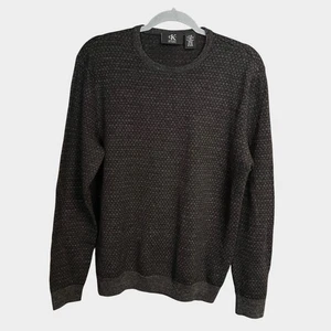 Calvin Klein Herren Merinowollmischung schwarz grau Rundhals Pullover Größe Large - Bild 1 von 13