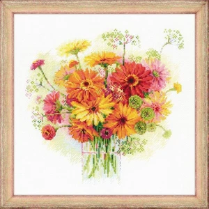 Riolis Watercolour Gerberas Counted Cross Stitch Kit - Picture 1 of 1