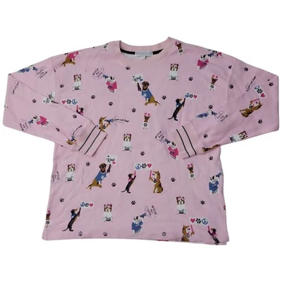 PJ Salvage Women's Woof Love Dog/Puppy Lounge Pajama Sleep Top - Image 1 of 2