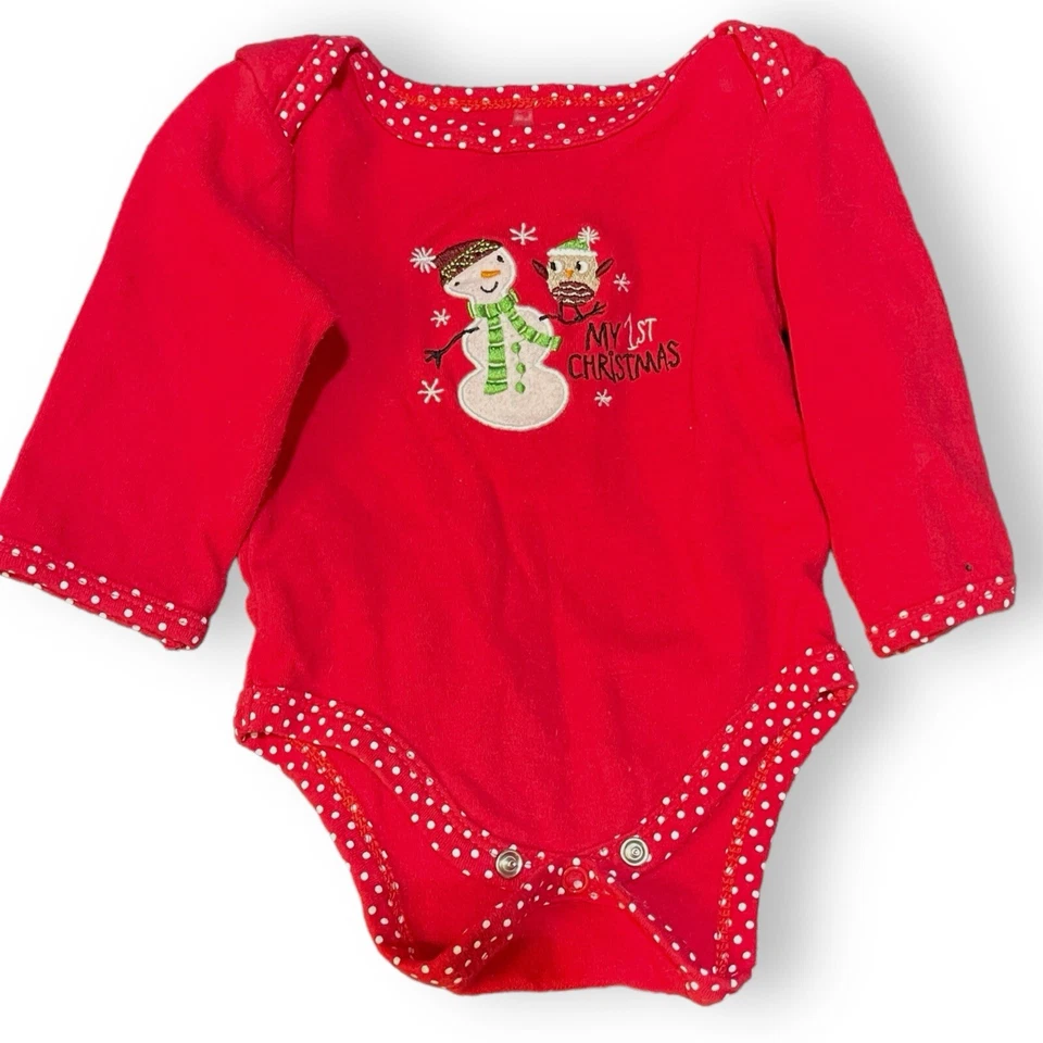 Camisa My First Christmas Baby Gear Manga Larga Unisex 3-6 Meses Bordada Top Foto 1 de 4