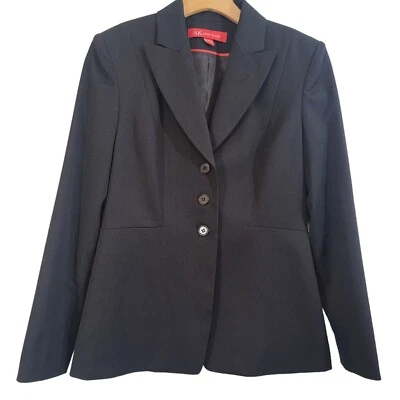 Chaqueta Blazer Anne Klein Elegante Clásica Carrera Negra Mujer Talla 6P Pequeña Foto 1 de 4
